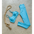 Conjunto Fitness Feminino Micro Canelado – Top + Calça Legging