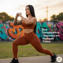 CONJUNTO FITNESS: CALÇA LEGGING + TOP ZERO TRANSPARENCIA SUPLEX POWER CINTURA ALTA, BOJO REMOVIVEL.