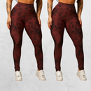 Kit 2 Calças Legging Feminina Marmorizada Tie-Dye Cintura Alta Fitness