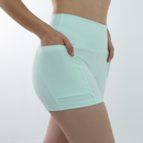 Shorts Curto com Bolso Feminino Compressão Treino Academia Fitness Zero Transparência e Sustentação