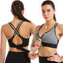Sutiã Top academia top alto impacto Ajustável Com Zíper Frontal sutiã superior de fitness para ioga